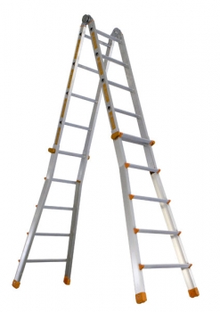 Layher Aluminium telescopic ladder (Rungs: 4 x 6)